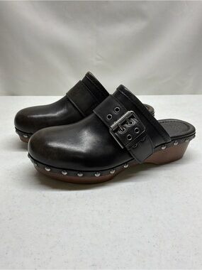 Frye and Co. Peyton Retro Studded Clog Mules with Buckle
